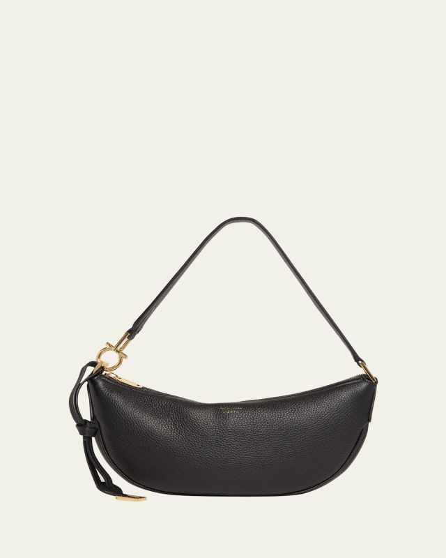 Smile Small Leather Hobo Bag